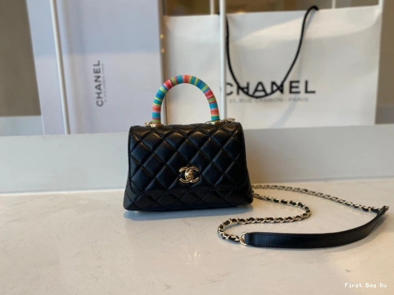 First Bag Ru BAG FLAP MINI TOP WITH HANDLE CHANEL 0708
